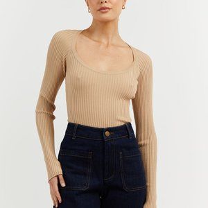 DISSH - VICTORIA WHEAT SLEEVED KNIT TOP (M)
